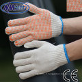 NMSAFETY Tricot en coton polycoton blanchi de calibre 7 avec gants à pois en pvc